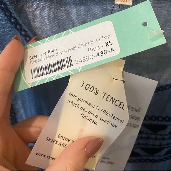 skies are blue kedebe embroidered chambray tank - Picture 7 of 10